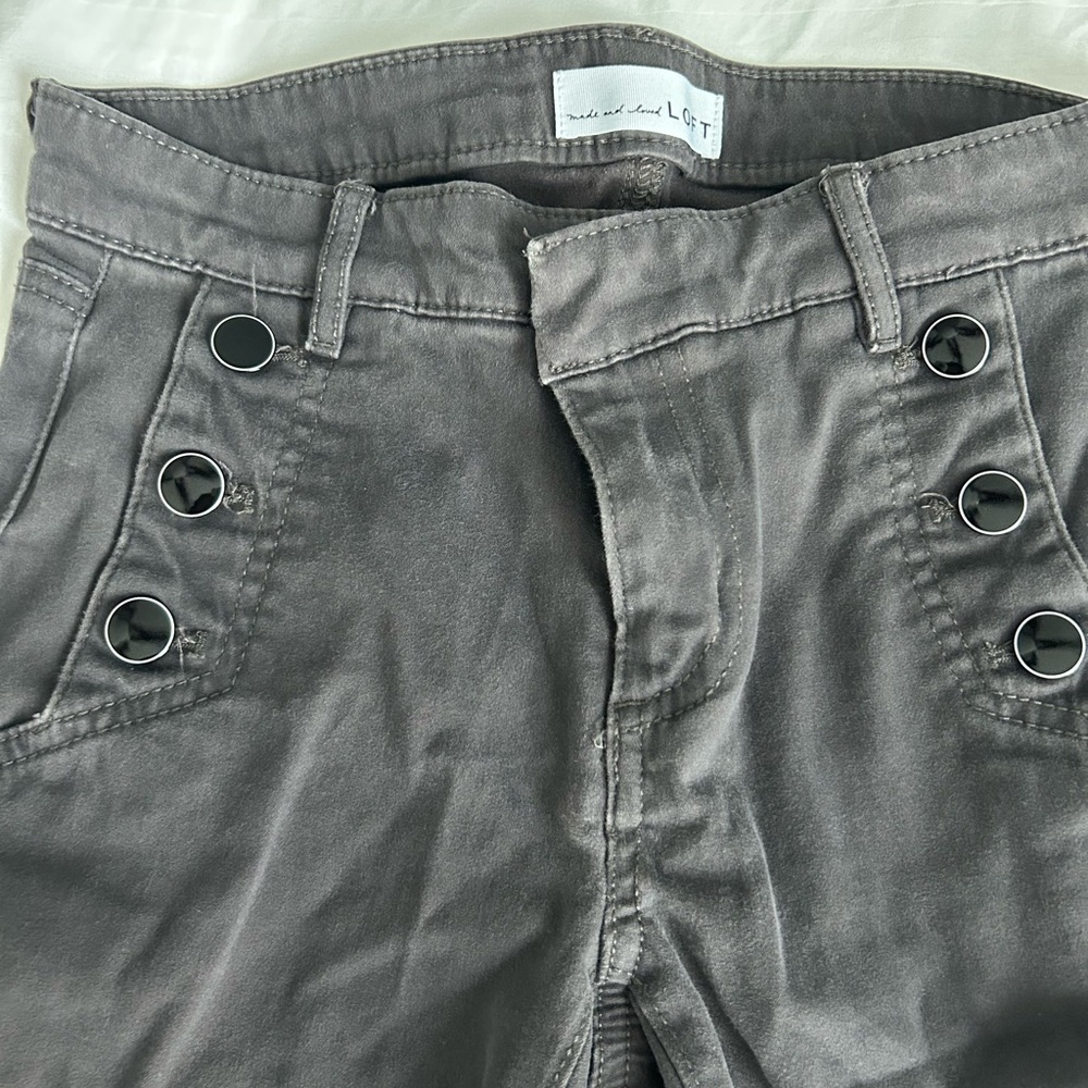 LOFT grey slim cargo/jean womens